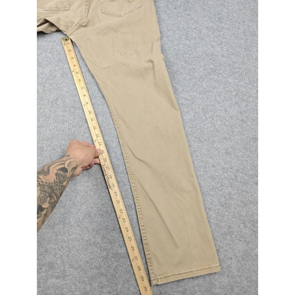 Wrangler Jeans Mens 32x32 Beige Light Wash Slim Straight Stretch Denim Pants